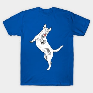 Marshall the White Labrador Retriever - Blue T-Shirt